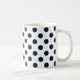 Taza De Café Pos de polka azul marino oscuro