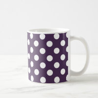 Pos de polka blanco sobre púrpura de ciruela