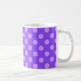 Taza De Café Pos de polka de Lilac en periwinkle