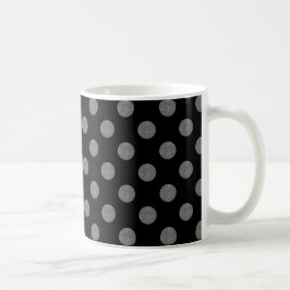 Taza De Café Pos de polka gris y negro