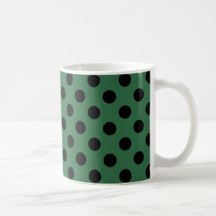 Taza De Café Pos de polka negra en verde gelatina