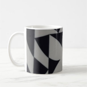 Taza De Café posavasos de diseño abstracto en blanco y negro