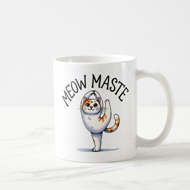 Taza De Café Pose de yoga para gato - maste (Derecha)