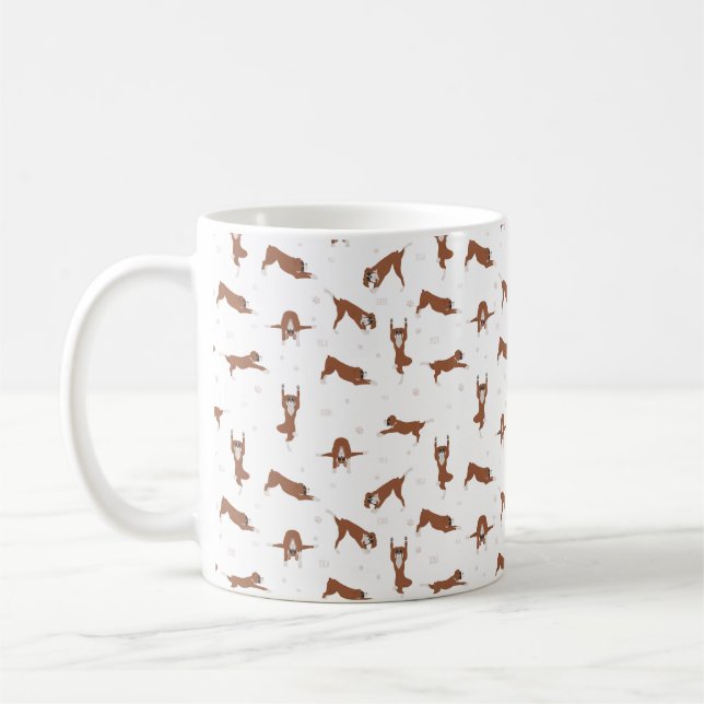 Taza De Café pose de yoga para perros boxeadores (Izquierda)