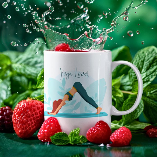 Taza De Café Pose de yoga para perros descendente - Diseño pers (Subido por el creador)