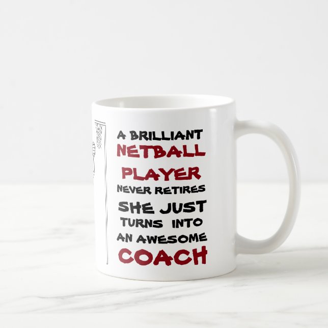 Taza De Café Posiciones del jugador y cita temática del Netball (Derecha)