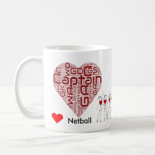 Taza De Café Posiciones y capitán del Netball del amor