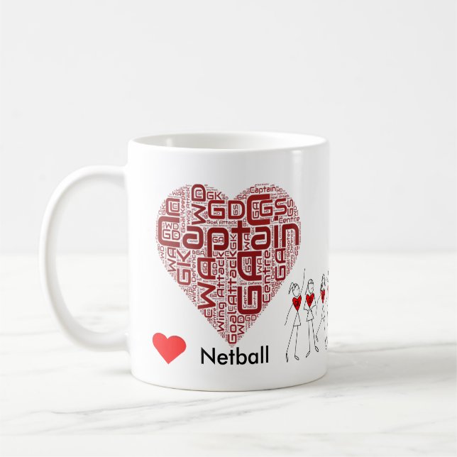 Taza De Café Posiciones y capitán del Netball del amor (Izquierda)