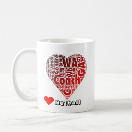 Taza De Café Posiciones y coche del Netball del amor de la