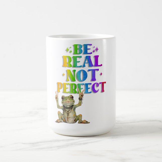 Taza De Café Positive boho frog Hippie  (Centro)