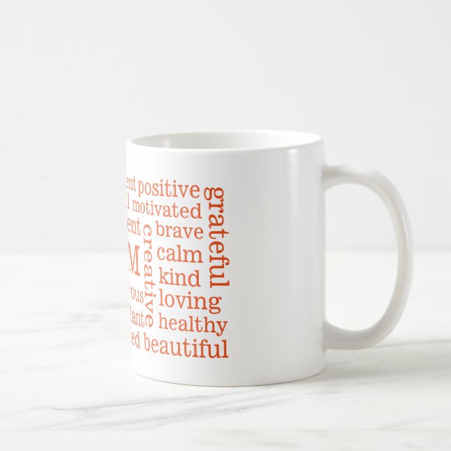 Taza De Café Positivo feliz de los pensamientos SOY (Derecha)