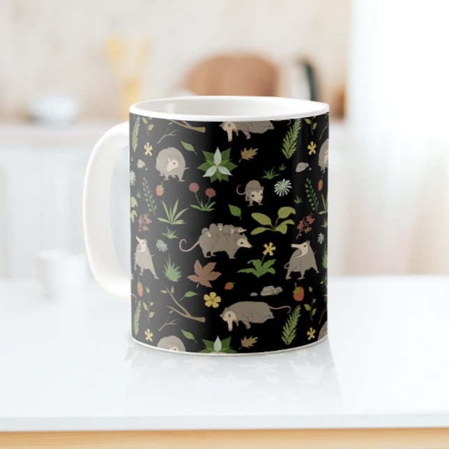 Taza De Café Possuas en un campo de cerezo en negro (Subido por el creador)