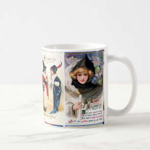 Taza De Café Postal de Halloween Vintage