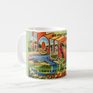 Taza De Café Postal de Houston Texas Vintage