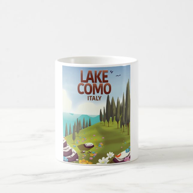 Taza De Café Postal de viaje del Lago Como Italia. (Centro)