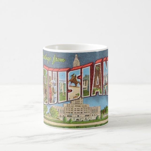 Taza De Café Postal Retro Louisiana (Centro)