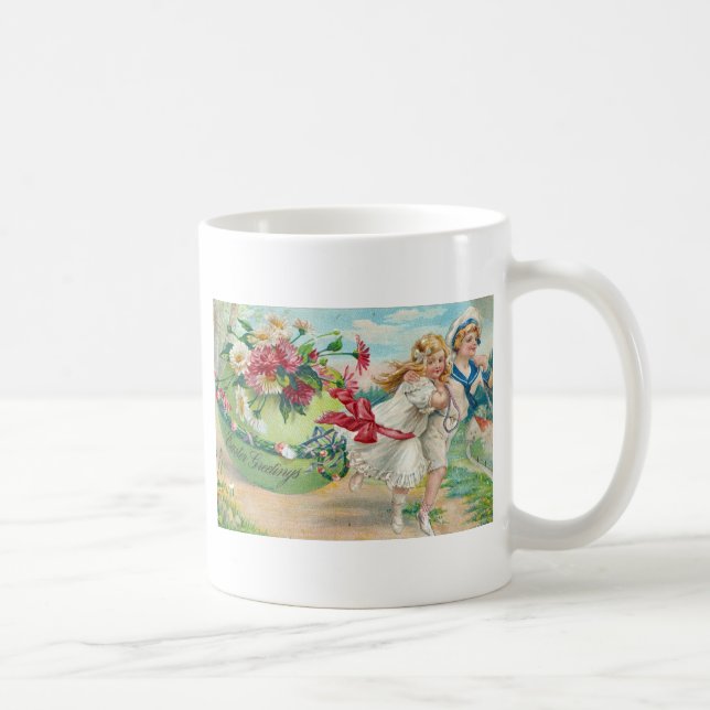 Taza De Café Postales antiguas para saludos de Pascua (Derecha)