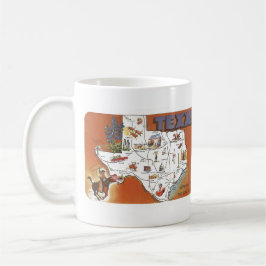 Taza De Café Postales estatales de los años 1960 monótonas TX