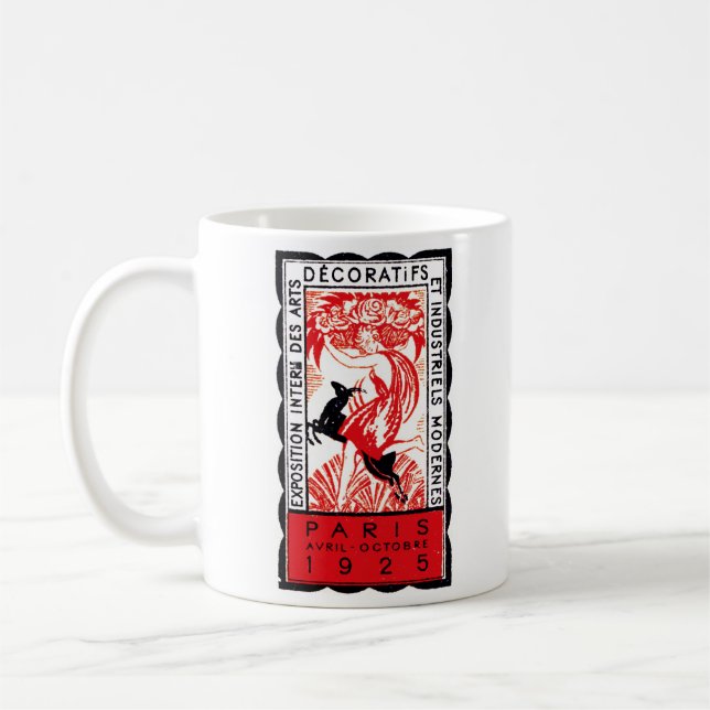Taza De Café Poster 1925 del art déco de París (Izquierda)