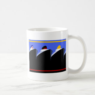 Taza De Café Poster Art Deco de los buques de crucero de época