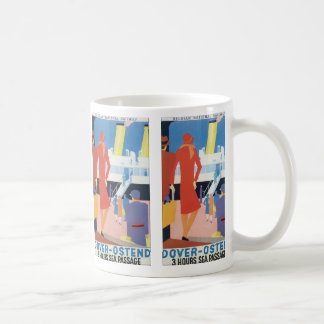 Taza De Café Poster belga del transbordador del art déco
