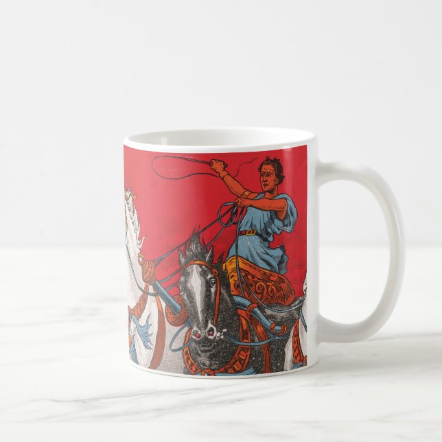 Taza De Café Poster Circular De Dos Hombres En Carreras De Carr (Derecha)