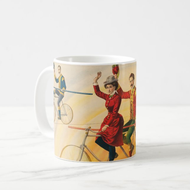 Taza De Café Poster Circus Mostrando Los Jinetes De Bicicletas  (Anverso izquierdo)