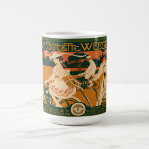Taza De Café Póster de carrera de motocicletas vintage Art Nouv