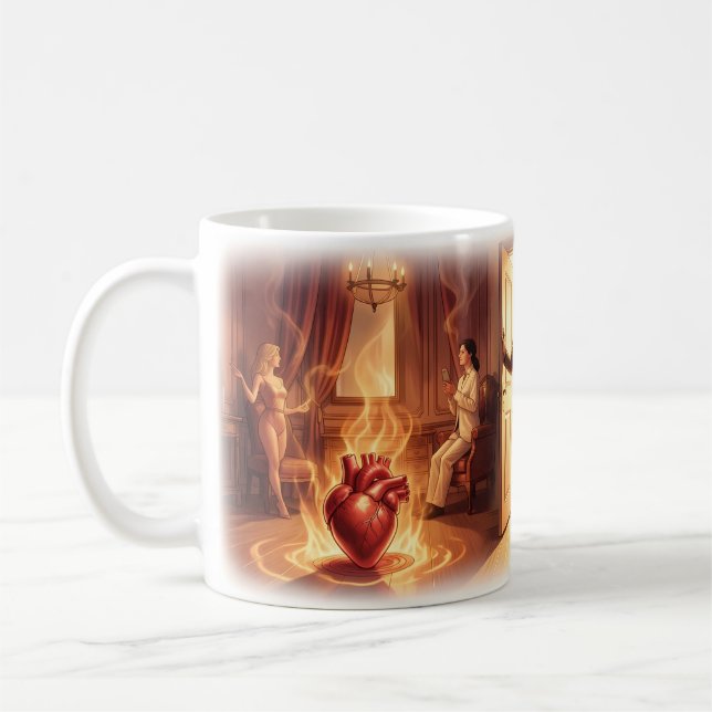 Taza De Café Póster de corazón ardiente y libertad (Izquierda)