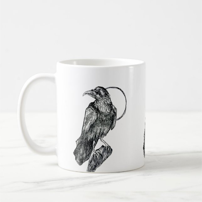 Taza De Café Póster de Cuervo Amistoso (Izquierda)