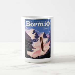 Taza De Café Póster de esquí de Bormio, Sondrio, región de Lomb