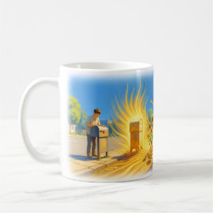 Taza De Café Póster de explosión de alegría de girasoles de buz