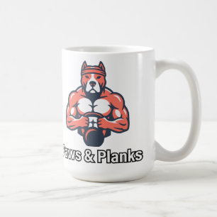 Taza De Café Póster de Fitness Canino Muscular Patas y Tablones