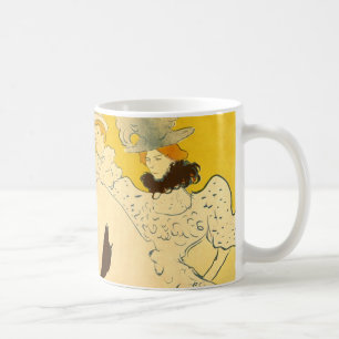 Taza De Café Póster de la chica bailando amarilla de Toulouse L