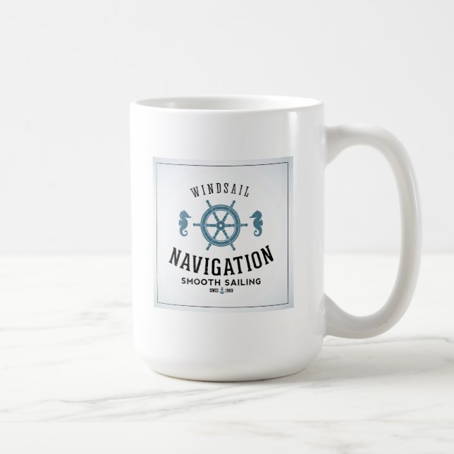 Taza De Café Poster de la navegación de Windsail (Derecha)