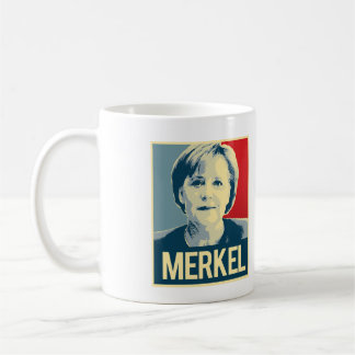 Taza De Café Poster de la propaganda de Merkel