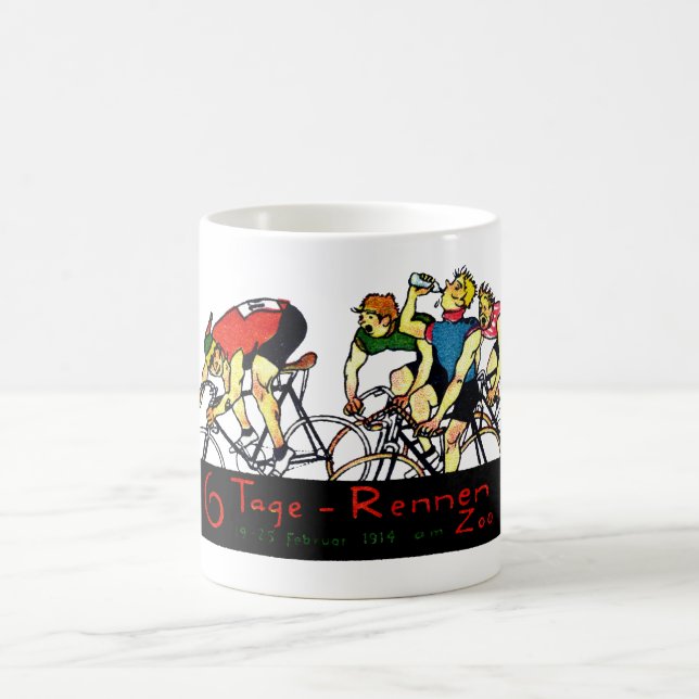 Taza De Café Poster de la raza de bicicleta 1914 (Centro)