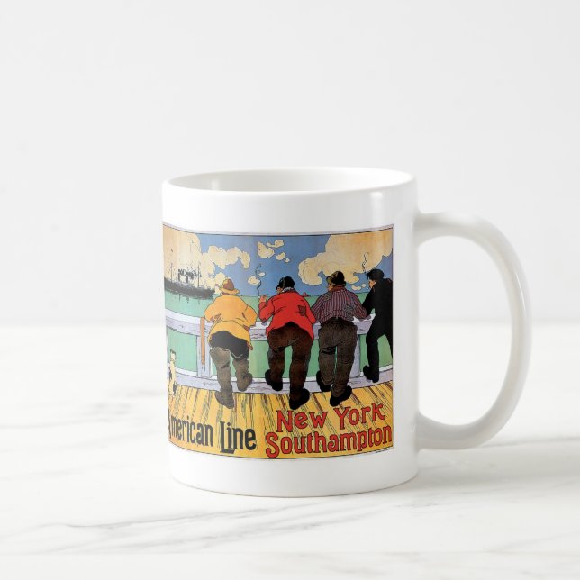 Taza De Café Poster de línea estadounidense (Derecha)