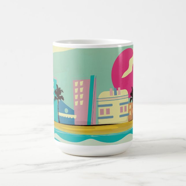 Taza De Café Poster de Miami de los años 80 (Centro)
