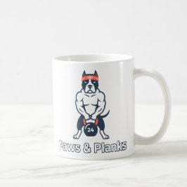 Taza De Café Póster de Paws & Planks Buff Dog Gym