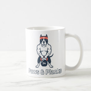 Taza De Café Póster de Paws & Planks Buff Dog Gym