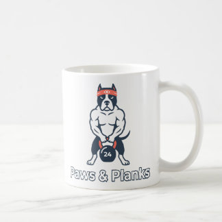 Taza De Café Póster de Paws & Planks Buff Dog Gym