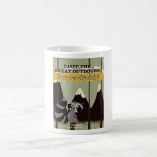 Taza De Café Póster de vacaciones al aire libre vintage