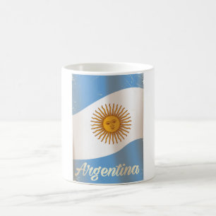 Taza De Café Póster de vacaciones de la bandera nacional de Arg