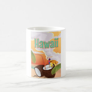 Taza De Café Póster de vacaciones en la playa de Hawái