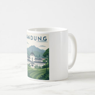 Taza De Café Póster de viaje a Bandung Indonesia