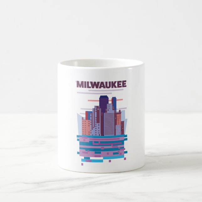 Taza De Café Póster de viaje a Milwaukee (Centro)