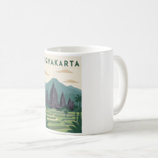 Taza De Café Póster de viaje a Yogyakarta Indonesia