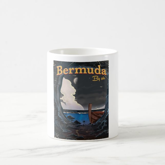 Taza De Café Poster de viaje de Bermudas (Centro)