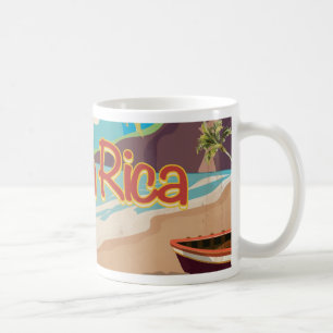 Taza De Café Póster de viaje vintage de Costa Rica